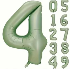 ★ ナンバーバルーン　- 4 -　数字　風船　4風船　誕生日バルーン　番号　誕生日アイテム　誕生日グッズ　ミントグリーン　可愛い飾り　可愛い装飾品　可愛いデコレーション　サプライズ　パーティーグッズ　バルーン装飾　可愛い風船　記念日　大きい風船　飾り