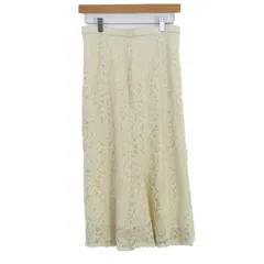 ユニクロ ロングスカート ボトムス レースフレアスカート 未使用品 レディース Lサイズ オフホワイト UNIQLO