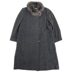 cojana ファー付きロングコート グレー L〜XL - メルカリ