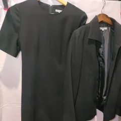 【美品】高島屋 東京ソワール ブラックフォーマル ジャケット ワンピ―ス スーツ 13号 M Lサイズ レディース 喪服 冠婚葬祭 卒業式 フォーマル ウール 秋 冬 バックリボン ブラック 黒 半袖 お葬式 お通夜 お受験 セレモニー 高市早苗 小野田紀美
