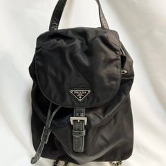 PRADA プラダ チェーン ナイロン リュック 三角ロゴ ブラック 黒 バッグ カバン 鞄 BAG SM-1