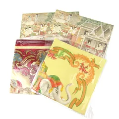 ジムトンプソン ハンカチ ミニスカーフ 2点セット 未使用 ゾウ柄 ブランド まとめて レディース レッド×カーキ JIM THOMPSON