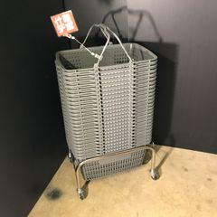 【 什器デポ 】バスケット グレー 25個 1 SL-20 大和産業 買い物かご カゴ置き台 ショッピングバスケットショッピングカート かご かご置台