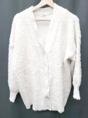 ◇ ⊇ earth music&ecology 長袖 シャギーニット カーディガン ベージュ レディース メンズ P  【1409090048111】