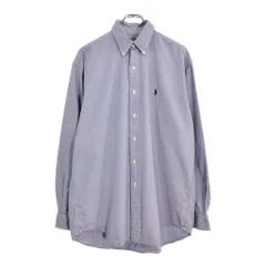 Polo by Ralph Lauren ポロ ラルフローレン BLAKE ボタンダウン 長袖シャツ チェック ブルー(メンズ M)中古 古着 U4956