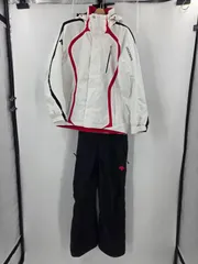 DESCENTE デサント スキーウェア 上下セット メンズM 防寒 撥水 ホワイト×ブラック DRA-1097TV
