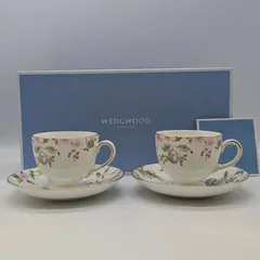 Wedgwood ウェッジウッド ペア ティーカップ＆ソーサー スウィートプラム 未使用品 元箱付き