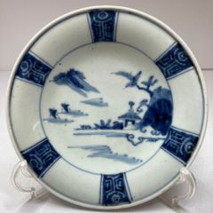 中国 清朝時代 雲龍図 青華 香合 木箱付 トヒサ 本さ5-0512