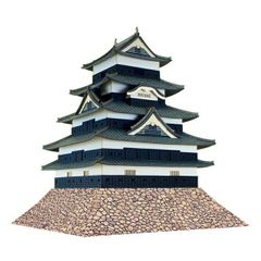 新品 さんけい MK04-03 みにちゅあーとキット 名城シリーズ 1/300 松本城 ペーパークラフトキット [佐川急便]
