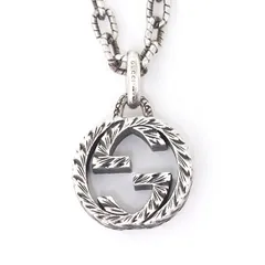 GUCCI グッチ インターロッキング ペンダント ネックレス スターリングシルバー Ag925 約45cm 455307 【中古】Aランク