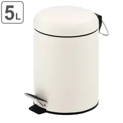ゴミ箱 5L マイトラッシュペダルペール （ ごみ箱 5リットル ホワイト ペダル式 丸型 コンパクト ふた付き 分別 リビング キッチン トイレ 玄関 デスク下 インナーバケツ付 小さい シンプル ）のサムネイル