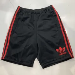 adidas アディダス ハーフパンツ 赤×黒 140サイズ　[管理No.：S10596_G1_60]