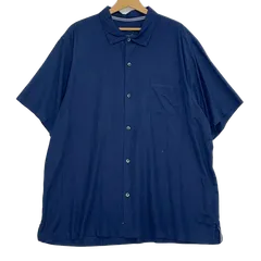 アロハシャツ 総柄 US古着 ボタンダウン オープンカラー 開襟シャツ シルクシャツ 半袖 シャツ オーバーサイズ ビッグシルエット China製 メンズ XXL ブルー