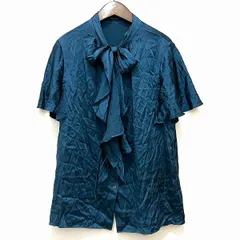 #snc モガ MOGA カットソー 17 青緑系 半袖 シルク リボン シワ加工 レディース [893757]のサムネイル