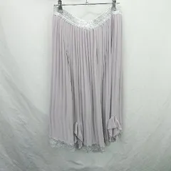 ◇ ⊂ アクシーズファム メタリック レース プリーツ ロング Aライン スカート サイズM ラベンダー系 レディース E  【1507080010251】