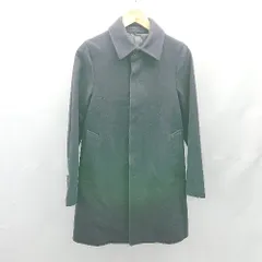 ◇ ⊇ EDIFICE エディフィス ウール100% ステンカラー 長袖 コート サイズ42 ネイビー メンズ E  【1412260027540】