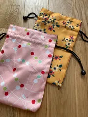 手作りリバーシブル和柄巾着 2種セット