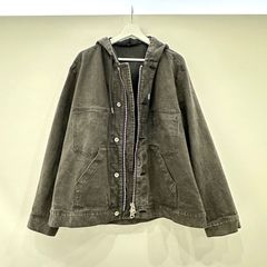 sacai Denim Hoodie DARK GREY サカイ フーデッド ジップアップ デニムジャケット サイズ1