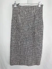 ◇ ⊇ ROPE PICNIC ロペピクニック ツイード チェック ロング タイト スカート サイズ36 ブラック レディース E  【1410100007837】