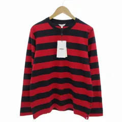 エーグル AIGLE タグ付き ルッセ ストライプ L/S ボーダーカットソー Tシャツ ロンT 長袖 L 赤 レッド 紺 ネイビー ZTH064J /FT ■GY01