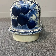 染付 古便器 陶磁器 和式 陶器 トイレ オブジェ 当時物 便器