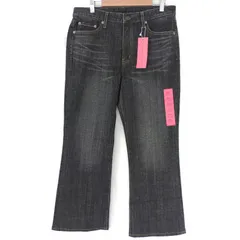 (^w^)b UNIQLO ユニクロ 221-021236 美脚×美尻 スタイルアップ ブーツカット デニム ジーンズ パンツ ストリート カジュアル デイリー タウンユース アウトドア レジャー アメカジ キメカジ ブラック レディース W73