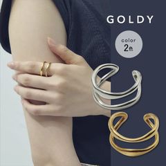 【即納】ニュアンス ダブル ライン ステンレス リング GOLDY ゴールディ 5240805 アクセサリー レディース 指輪 かわいい 大人 カジュアル おしゃれ 女性 goldy リング 変色しにくい シルバー ゴールド 新品 正規品