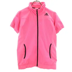 adidas アディダス 半袖 スタンドカラー ジップジャケット L ピンク メンズ 古着