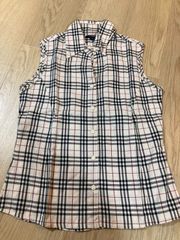 M013 Burberry　　バーバリーロンドン　レディース　襟付きノースリーブ　シャツ　ブラウス