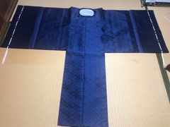 狩衣　夏　テトロン紗　三重菱　納戸色　左右紐　新品　送料込