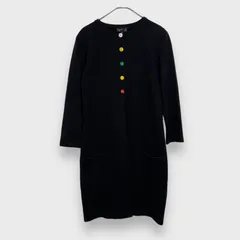 ☆agnes b.☆アニエスベー☆カラフルメッセージスナップボタン☆ロングカーディガン☆黒☆2☆F24M☆