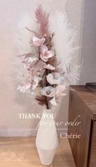 195【ご依頼品】ドライフラワー　パンパスグラス　ニュアンスカラー　ブーケ　フラワーベースセット