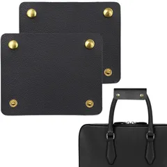 新品 持ち手カバー ハンドルカバー バッグ レザーセット（2個）滑り止めハンドル トートバッグ 便利なビジネスバッグ 携帯手袋 (ブラック)