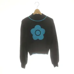 リリーブラウン Lily Brown × マリークワント MARY QUANT 24SS デイジーニットトップス セーター モックネック 長袖 F ブラック ブルー /DF ■OS