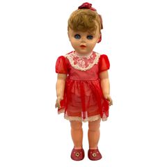 186001　現状品★ 昭和レトロ 歩行人形 53㎝ スリープアイ