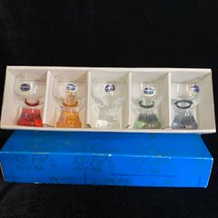 未使用 ボヘミア ショットグラス クリア レッド オレンジ グリーン ブルー 箱入り
