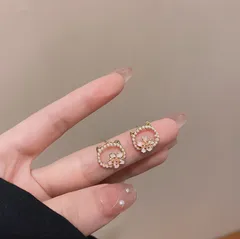 猫ちゃんピアス桜イヤリング パールピアス   #66