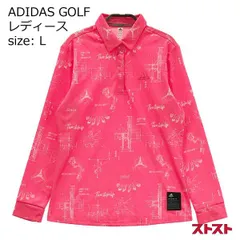 ADIDAS GOLF アディダスゴルフ 長袖ポロシャツ 総柄 ピンク系 L [240001912565]#