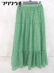 ◇ ehka sopo エヘカソポ 総柄 ロング フレア スカート サイズF グリーン レディース 【中古】 【1104300004962】