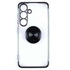 Galaxy S25 ケース SC-51F スマホリング 付き 耐衝撃 薄型 ソフト ケース 【Color】ブラック