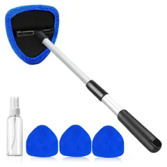 【新品】 Aquafix ウインドモップ 6セット 車用フロントガラスクリーニングツール 車 窓拭き 車 窓 ガラス拭き スプレーボトル 4枚替え布付き 再利用可能 伸縮可能 180度回転 ガラス用 車の内窓用 1