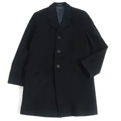 良品□EMPORIO ARMANI/エンポリオアルマーニ ウール カシミヤ混　チェスターコート/ロングコート ブラック 48 イタリア製  メンズ◎のサムネイル