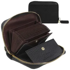 [Greacess] ミニ財布 カードケース じゃばら レディース 本革 お札が折れない スキミング防止 (ブラック) [ブラック]