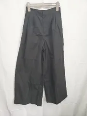 ◇ ⊂ UNIQLO ユニクロ コットン混 ワイドパンツ サイズ58 ブラック レディース E  【1506250004212】