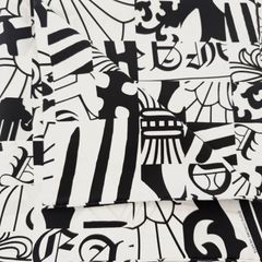 【極美品】ChromeHearts クロムハーツ／大判スカーフ／CH総柄／シルク／ブラック ホワイト