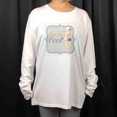 オリジナル ロンT レトロ セクシー コスチューム クッキング ピンナップガール ロンT 長袖Tシャツ S M L XL タイト ジャスト 大きい ビッグ オーバーサイズ メンズ レディース ユニセックス ピンククリーム