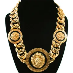 【在庫限り】ネックレス ライオン 3頭のライオン 極太ゴールド アニマル B系 アクセサリー