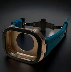 スモークブルー×ローズブラック★49mm apple watch ultraアップルウォッチラバーメタルカバーセット　ウルトラ　49ミリ用　カスタム　ultra2