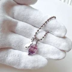 使い方いろいろ*選べるステンレスチャームと天然石のチャーム　フローライトのリーフ