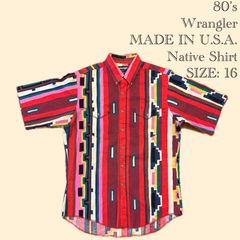 80's Wrangler MADE IN U.S.A. Native Shirt - 16